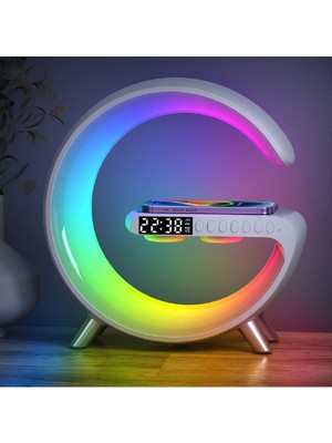 Renkli Bluetooth Sesli Çok Fonksiyonlu LED Çalar Saat ve Gece Lambası