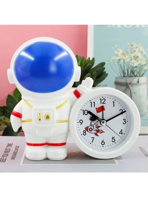 Mavi Astronot Temalı Şık Masa Saati