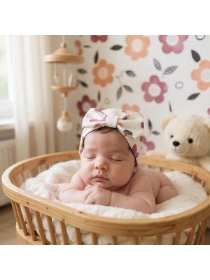 Çiçekli Kız Bebek Bone