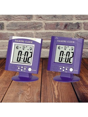 Mor Dijital Masa Saati, Alarm ve Kronometre Özellikleriyle Şık ve Kullanışlı.