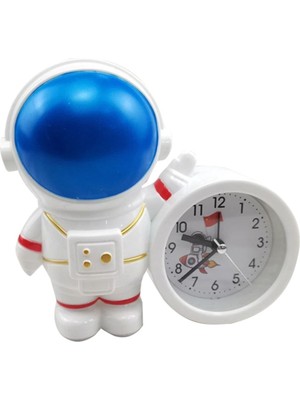 Mavi Astronot Temalı Dekoratif Masa Saati, Şık ve Modern Tasarım