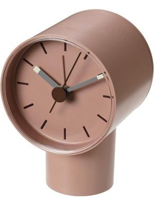 Pembe Renkli Analog Masa Saati, 8x9 Cm, Şık ve Zarif Tasarım