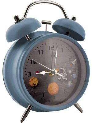 Uzay ve Astronot Temalı Pilli Masa Saati, Nostaljik ve Dekoratif Çalar Saat