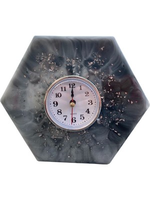 Gri Modern Epoksi Masa Saati, Şık ve Dayanıklı Tasarım