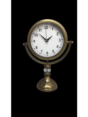 Şık Kristal Masa Saati, Kahverengi, Zarif ve Modern Tasarım