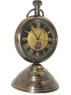 Eskitme Pirinç Romen Rakamlı Masa Saati, 1912 Anısına, Bronz Tasarım