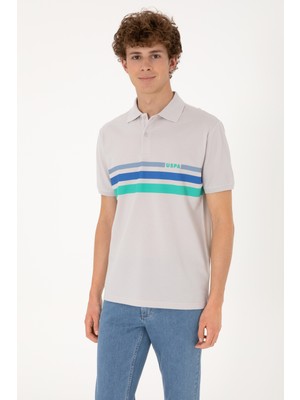 U.S. Polo Assn. Erkek Regular Fit Polo Yaka Açık Gri Tişört 50306811-VR001