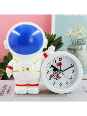 Mavi Renkli Alarmlı Masa Saati, 14X13 Boyut, Şık ve Fonksiyonel Tasarım