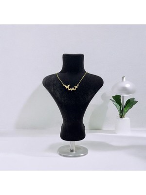 Kadın Altın Renk Taşlı Kelebek Kolye – Paslanmaz Çelik –– Zarif Takı