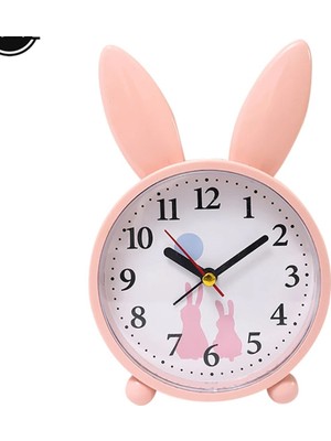 Pembe Tavşan Temalı Işıklı Masa Saati, Sevimli ve Fonksiyonel Dekorasyon Ürünü