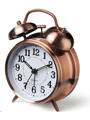 Işıklı ve Alarmlı Küçük Bakır Masa Saati, Şık ve Fonksiyonel Tasarım