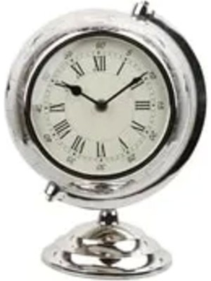 Gümüş Dünya Saat 25 Cm, Şık ve Zarif Dekoratif Saat, Evinizde Tarz Katın