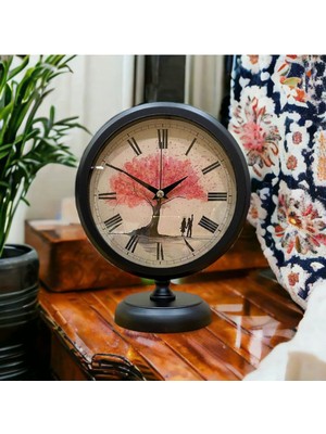 Şık Siyah Metal Masa Saati 25X20 Cm, Ofis ve Otel Dekorasyonu Için.