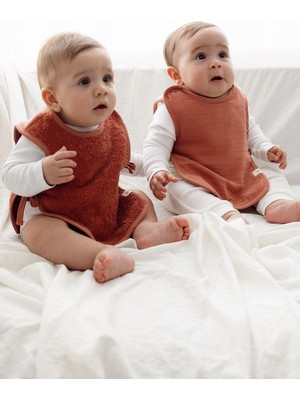 Irya İrya Colors Of Joy 2'li Organik Pamuk Müslin Bebek Önlük Seti Kiremit