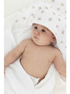 İrya Birdie Organik Pamuk Müslin Bebek Kundak Krem 75X75