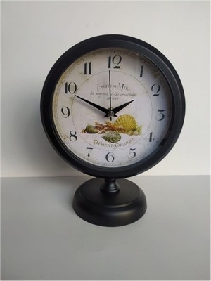 Siyah Metal Ofis ve Salon Masası Saati 25X20 Cm, Şık ve Kullanışlı Tasarım