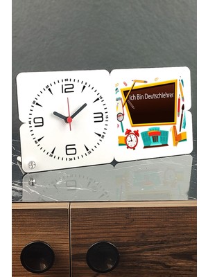 Ahşap Masa Saati, Almanca Öğretmeni Için Şık ve Kullanışlı Hediye Seçeneği