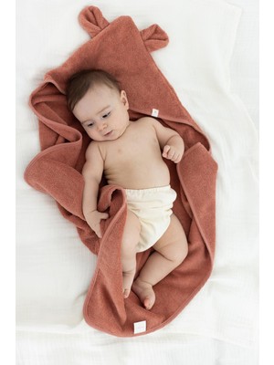 İrya Tiny Bear Organik Pamuk Bebek Kundak Kiremit 75X75