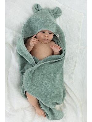 Irya İrya Tiny Bear Organik Pamuk Bebek Kundak Yeşil 75X75