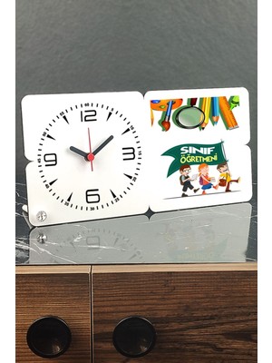 Ahşap Masa Saati Öğretmen Hediye, Şık ve Doğal Tasarım