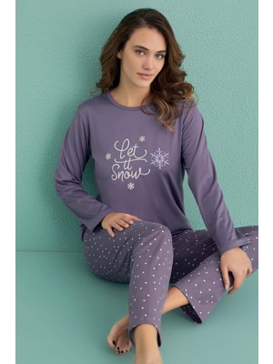 Kadın Uzun Kol Sandy Lila Pijama Takım C1T9N1O02-21