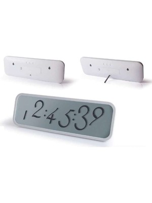 Beyaz LCD Dijital Saat, Şık ve Modern Tasarım