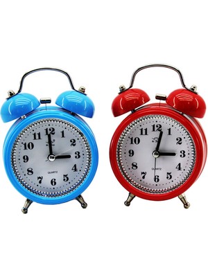 Renkli LED Işıklı Quartz Masa Saati Yuvarlak Kasa Pilli Klasik Model