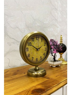 25X20 cm Eskitme Metal Şık Masa Saati, Zarif ve Dayanıklı Tasarım