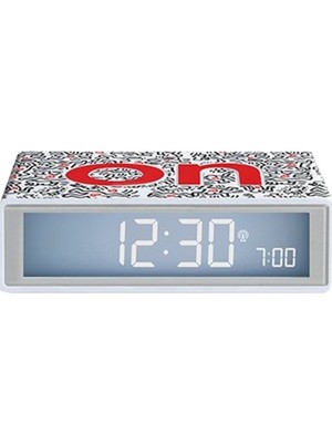 Renkli Flip Alarm Saati, Keith Haring Tasarımı, Eğlenceli ve Şık Saat