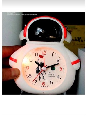 Kozmik Tasarımlı Masa Saati, Alarmlı ve Şık Siyah Renkli Saat