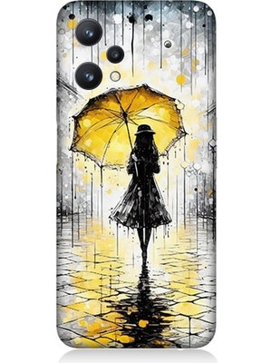 Realme 9 Pro 5g Uyumlu Yağmurda Sarı Şemsiye Altında  Desenli Silikon Kılıf