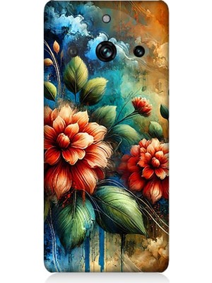 Realme 11 Pro Uyumlu Kırmızı Çiçek ve Tomurcuklar  Desenli Silikon Kılıf
