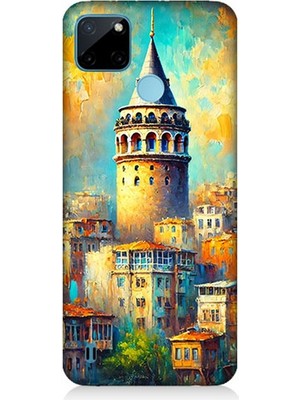 Realme C21Y Uyumlu Galata’da Renkli Işıklar  Desenli Silikon Kılıf