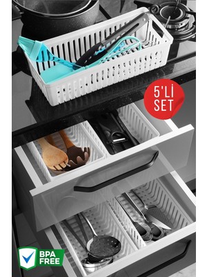 5 Adet Çekmece Içi Bıçaklık & Kaşıklık Organizer