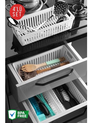 4 Adet Çekmece Içi Bıçaklık & Kaşıklık Organizer