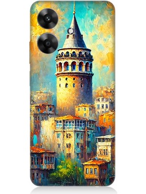 Realme Note 60 Uyumlu Galata’da Renkli Işıklar  Desenli Silikon Kılıf