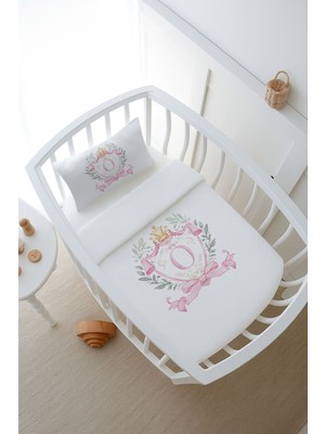 Tuğba Kuğu Pike Takımı - Pink Royal Series - Ö Harfi 80 x 120 cm