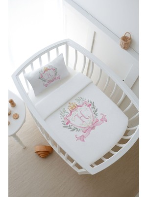 Tuğba Kuğu Pike Takımı - Pink Royal Series - H Harfi 60 x 100 cm