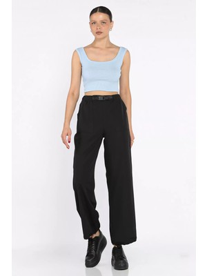 Bel ve Paça Lastikli Kadın Paraşüt Pantolon P-00017661