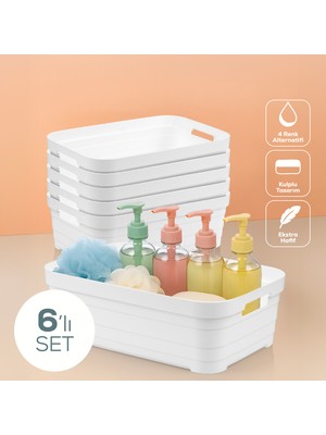 6'lı 8,2 Litre Saklama Kutusu Beyaz