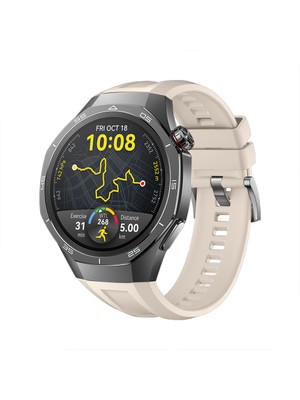 Huawei Watch Gt5 Pro 46MM Ile Tam Uyumlu Kordon Metal Tokalı Yumuşak Silikon Kordon Kayış