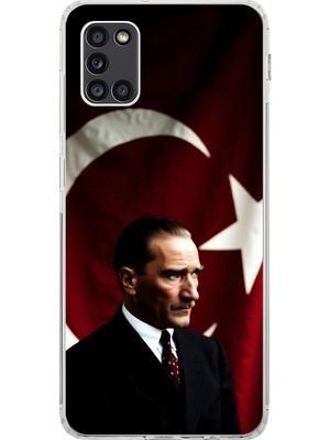 Dali Design Samsung Galaxy A31 Uyumlu Şeffaf Kılıf Atatürk 4 Tasarımlı