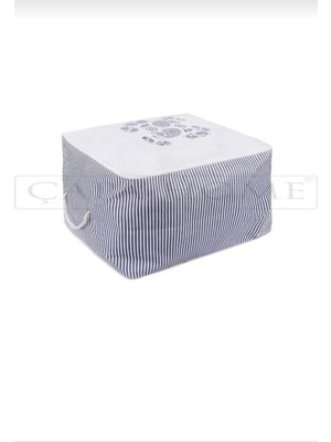 About The Perfect Mavi Çizgili Çok Amaçlı Çok Yönlü Çorap ve Kıyafet Saklama Kutusu 30X22X18CM