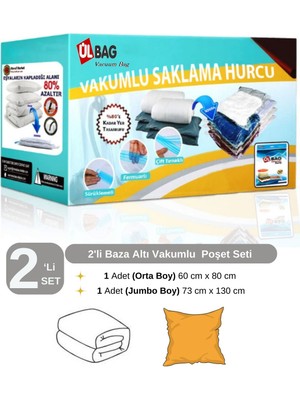About The Perfect 2'li Vakumlu Poşet Seti - 5 (Orta ve Büyük Boy) Elbise ve Battaniye Için Şeffaf Saklama