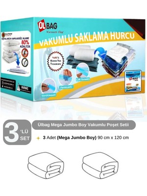 About The Perfect Mega Jumbo Boy Vakumlu Poşet Seti 3'lü, Çift Kişilik Yorgan Için Uygun