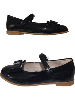 Anıl Kids Kız Çocuk Siyah Cırtlı Günlük Şık Babet Ayakkabı AK65-889