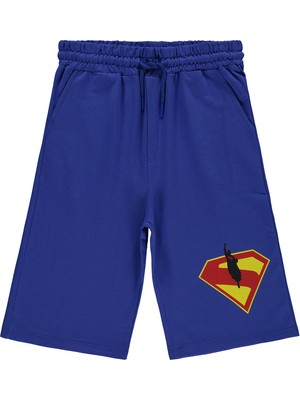 Süperman Erkek Çocuk Kapri 10-13 Yaş Saks Mavisi