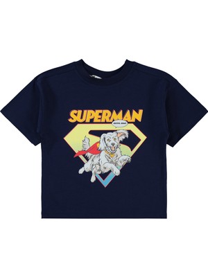 Superman Süperman Erkek Çocuk Tişört 2-5 Yaş Lacivert