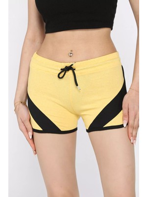 Biyeli Kadın Baskılı Mini Şort P-00017288