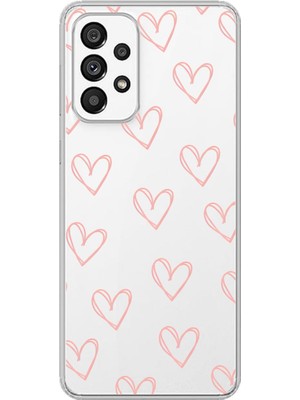 Dali Design Samsung Galaxy A73 Uyumlu Şeffaf Kılıf Şeffaf Kalp 2 Tasarımlı